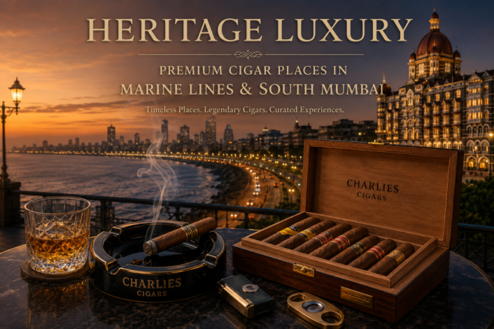 Luxury cigars at Marine Drive sunset
