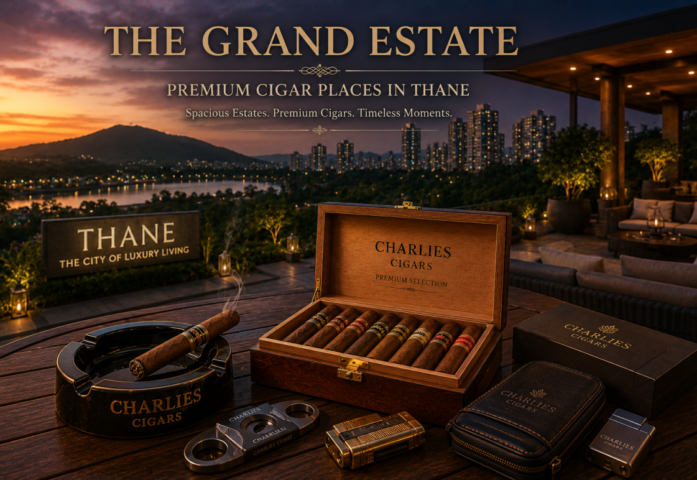 Luxury cigar terrace at sunset