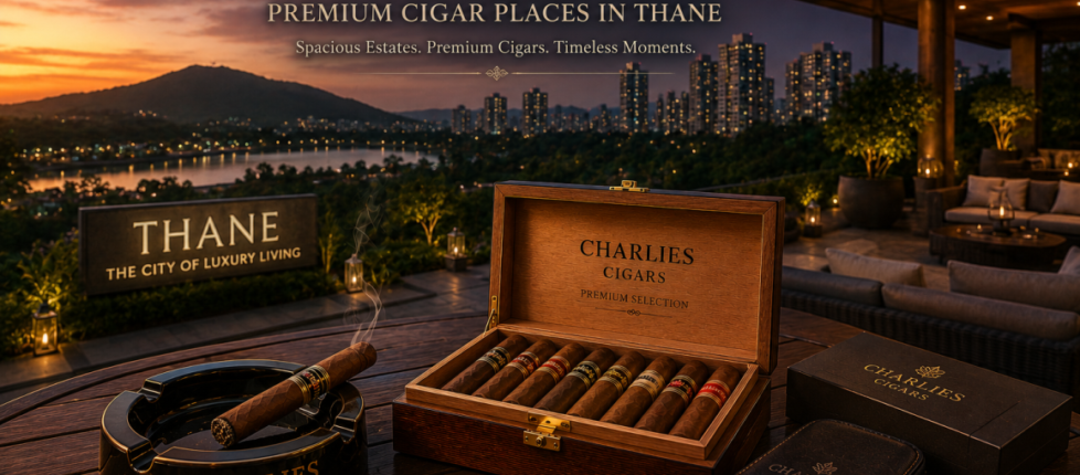 Luxury cigar terrace at sunset
